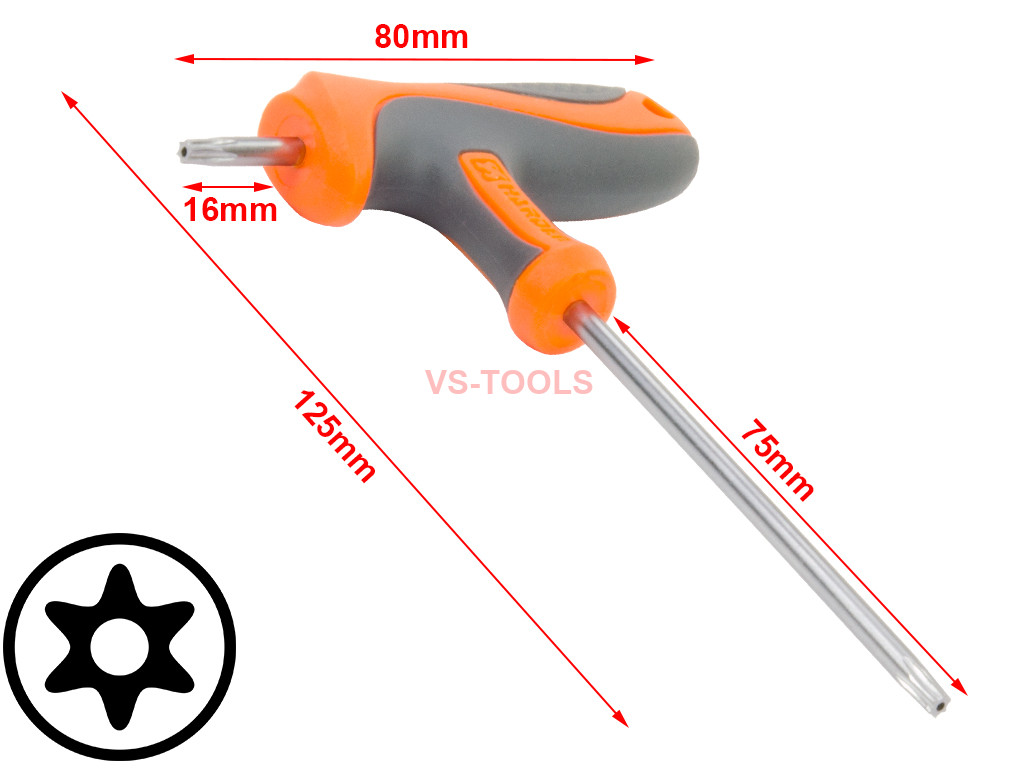 T15 THandle Torx Security Pin 6 Point Star Key CRV Screwdriver